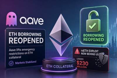 Aave protocol dashboard showing restored ETH borrowing limits after the rsETH exploit recovery