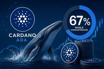 Cardano ADA whale concentration chart showing 67% supply held by large wallets