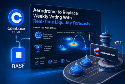 Aerodrome DEX Predictive Allocation mechanism diagram showing liquidity flow