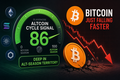 Chart showing Bitcoin falling while altcoins hold steady, illustrating hollow altcoin season signal