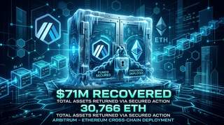 Abstract visualization of frozen funds on a layer-2 network with locked wallet imagery