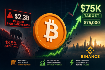 Bitcoin price chart showing liquidation zones and potential July recovery targets