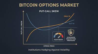 Bitcoin options trading chart showing elevated fear indicators and protection premiums
