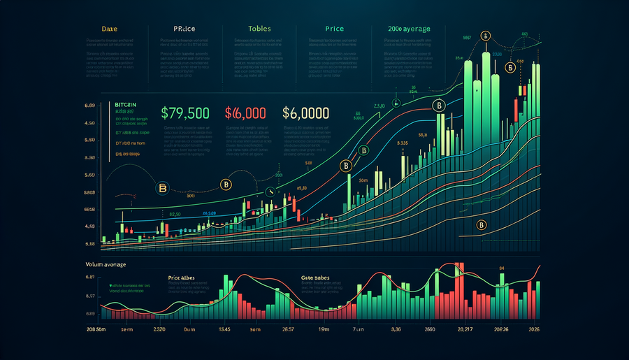 Bitcoin price chart showing decline from $79,500 to $60,000 in March 2026