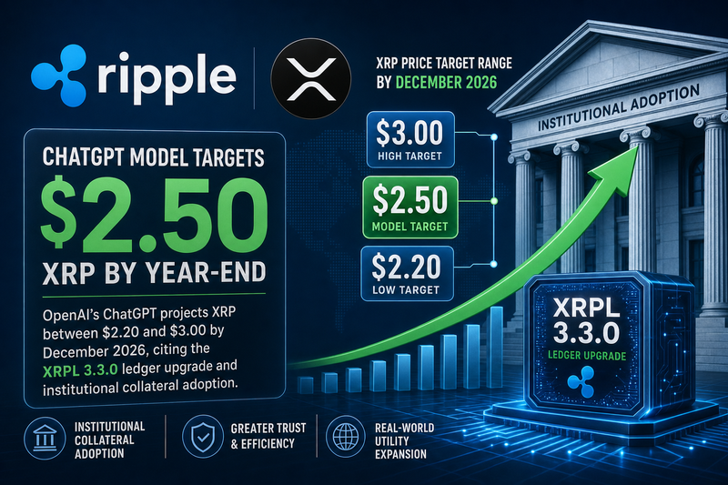 XRP price projection chart showing $2.50 target with XRPL upgrade catalyst