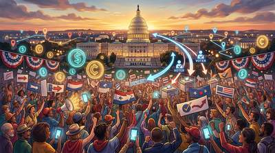 Stand With Crypto advocacy group logo with US Capitol building in background