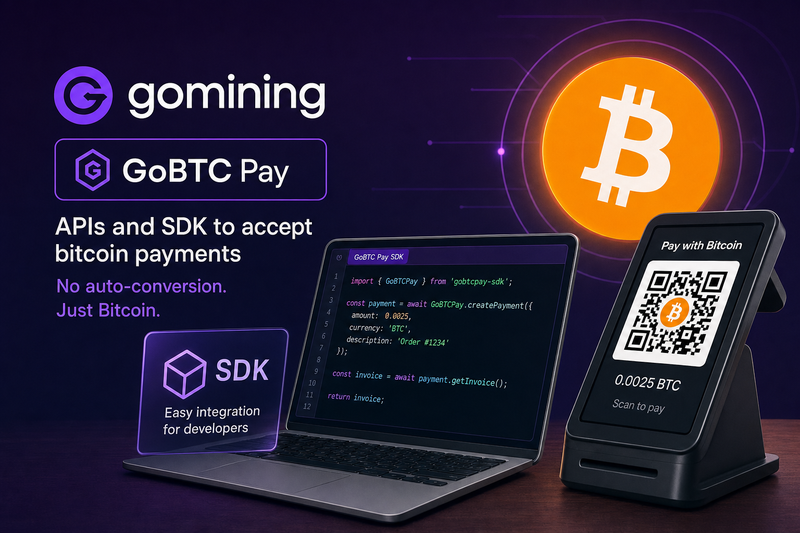 GoMining GoBTC Pay SDK launch competing with Square for Bitcoin merchant payments