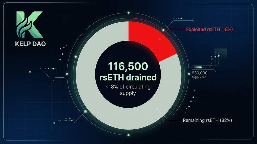 Illustrative share of rsETH supply affected by the bridge drain (~18%)