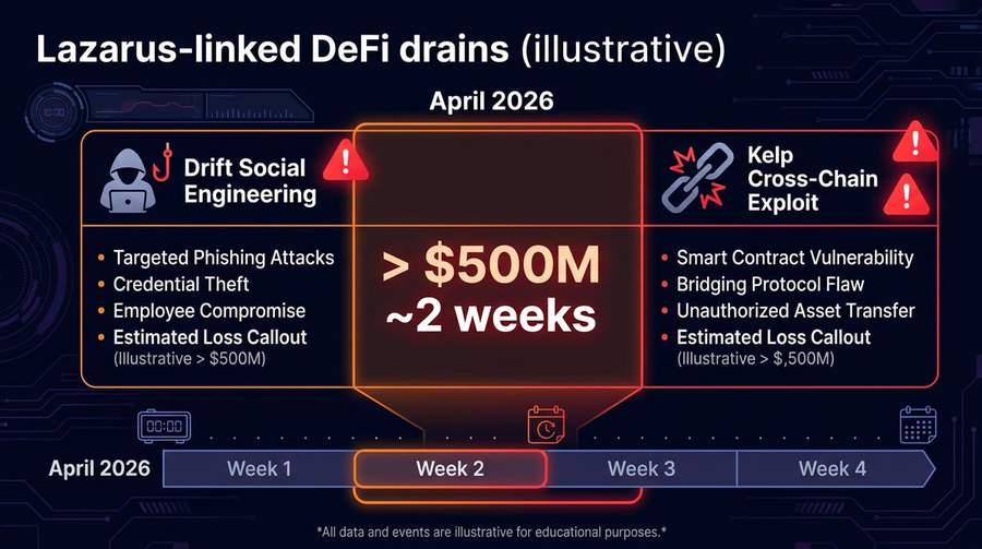 Illustrative summary of the Drift and Kelp-era drain cadence and scale (totals from reporting in this article)