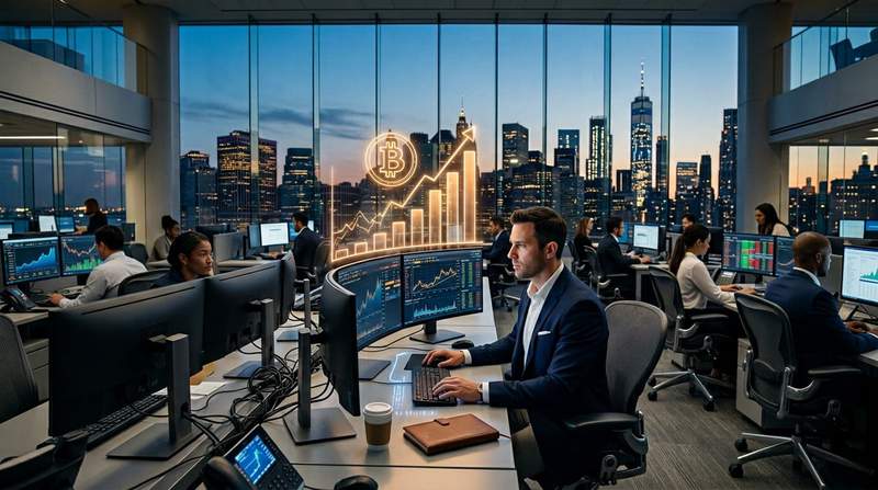 Morgan Stanley logo with Bitcoin symbol and ETF text overlay
