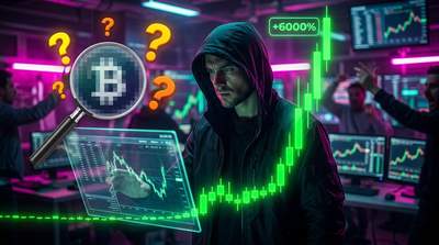Chart showing dramatic price spike with question marks overlaid