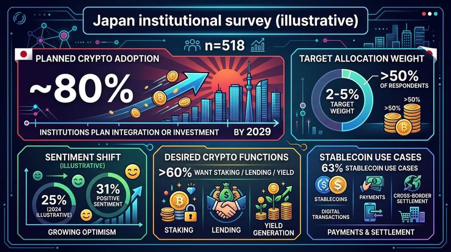 Key figures from the Nomura / Laser Digital survey (n=518; allocation and sentiment bands described in the article)