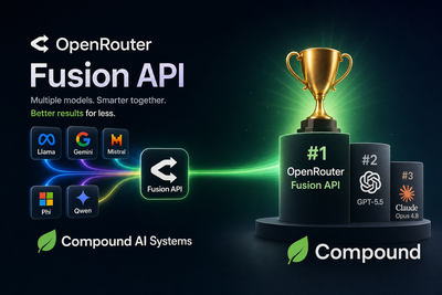 Diagram showing OpenRouter Fusion combining multiple AI models to outperform single premium models