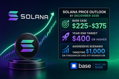 Solana price prediction chart showing potential paths to $400 or higher by end of 2026
