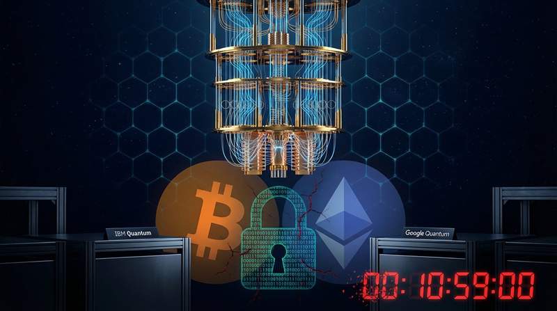 Quantum computer circuitry threatening cryptocurrency security infrastructure