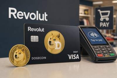 Physical Dogecoin payment card by Revolut for everyday spending