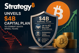 Strategy capital structure showing MSTR and STRC buyback allocations with Bitcoin reserves
