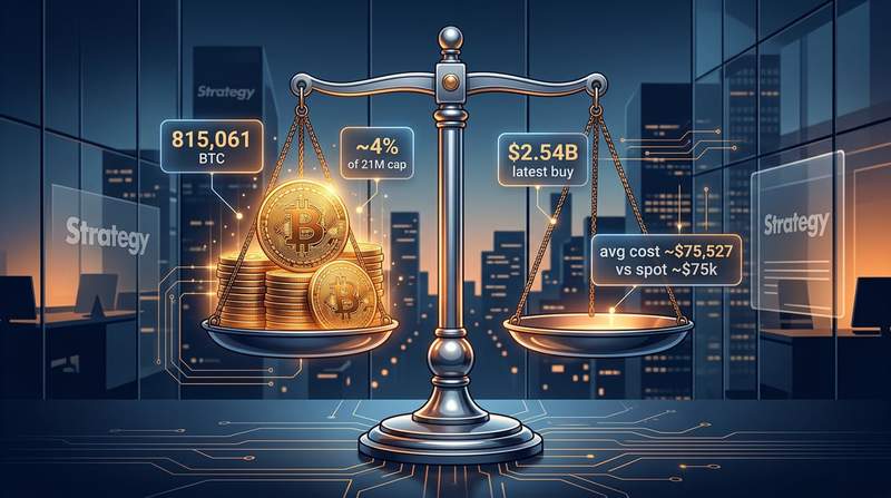 Abstract visualization of corporate Bitcoin treasury holdings with network nodes and price equilibrium indicators