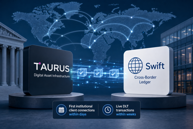 Swift blockchain ledger connecting global banks through tokenized deposits