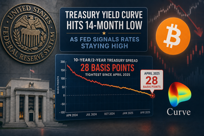 US Treasury yield curve flattening chart showing narrowing spread between 10-year and 2-year yields